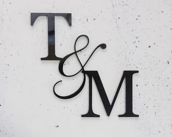 Custom Wedding Serif Initials Charm - Large