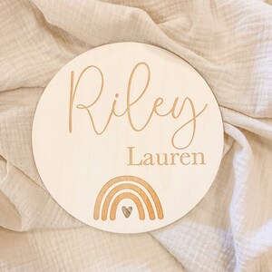 Personalised Wooden Birth Plaque | Baby Name Plaque | New Baby Arrival Announcement