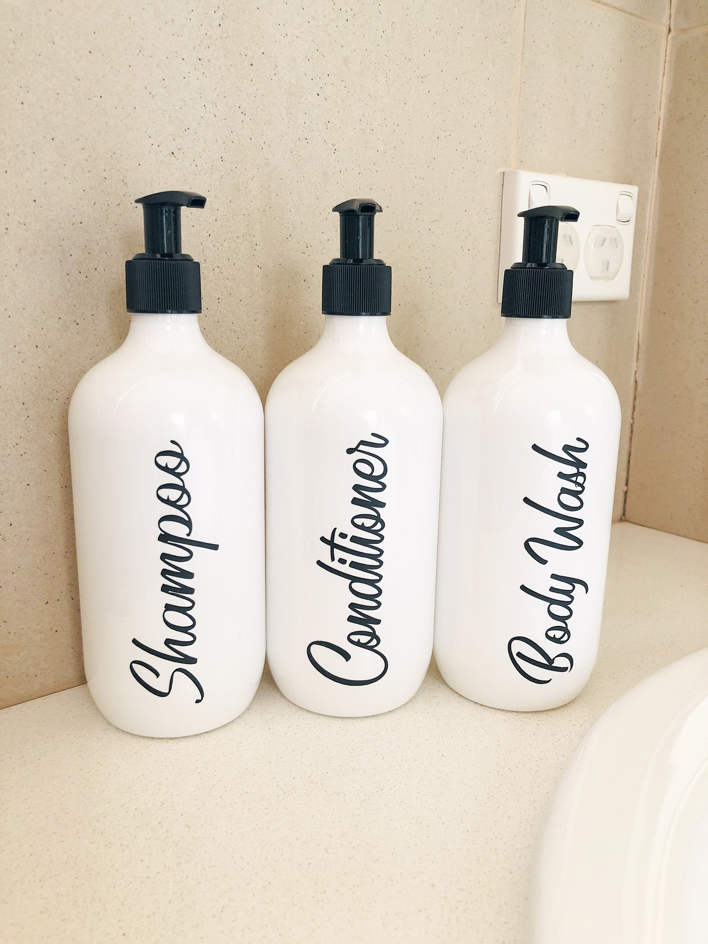White Bathroom Pump Bottles 1 Litre 500ml 250ml or 125ml Etsy