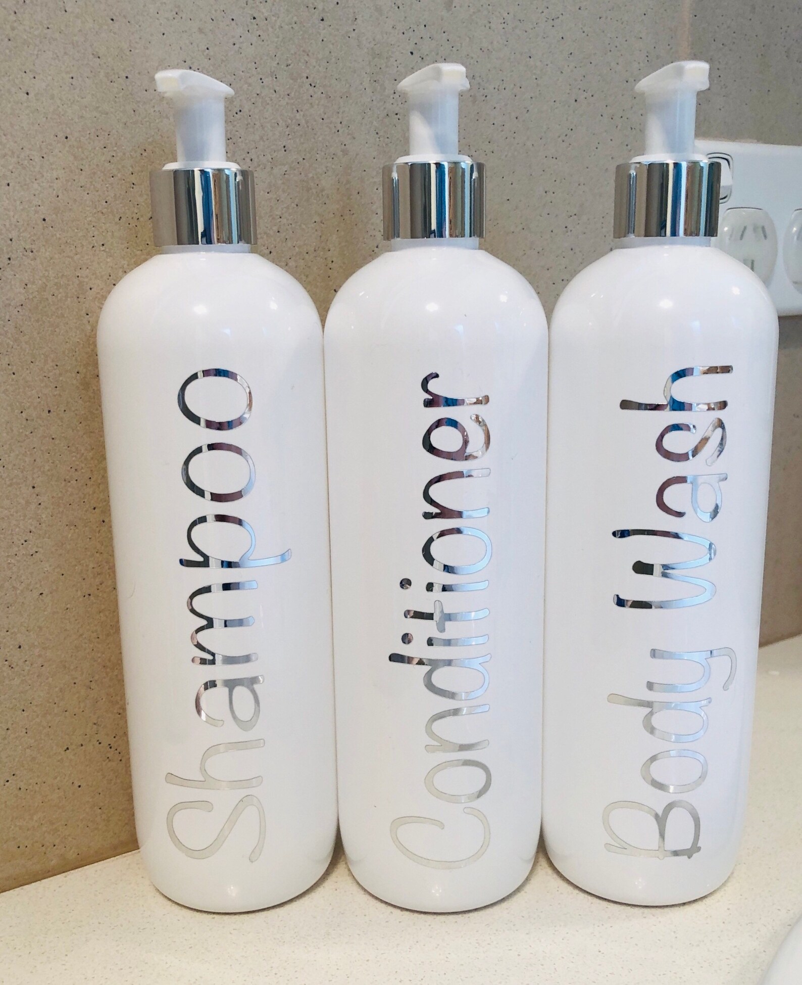 Bathroom Bottle Set 500ml metallic reusable dispenser | Etsy