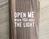 Personalised Wooden Book Lamp (Dark Wood) - Foldable