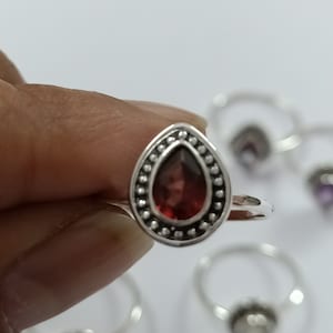 Rainbow Moonstone, Citrine, Garnet, Mystic Topaz, Amethyst Ring 925 Sterling Silver Ring, Handmade Ring, Statement Ring.