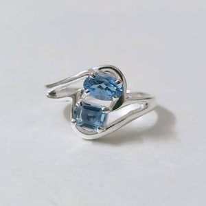 Natural Aquamarine Ring, Multi Gemstone 925 Sterling Silver Ring Wedding Ring, Gift Ring, Statement Ring, Handmade Aquamarine Ring