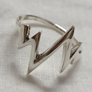 Heartbeat Ring, Pulse Ring, 925 Sterling Silver Heartbeat Ring, Simple Ring for Women, Minimalist Jewelry, Heart Rate Ring, Minimal Ring
