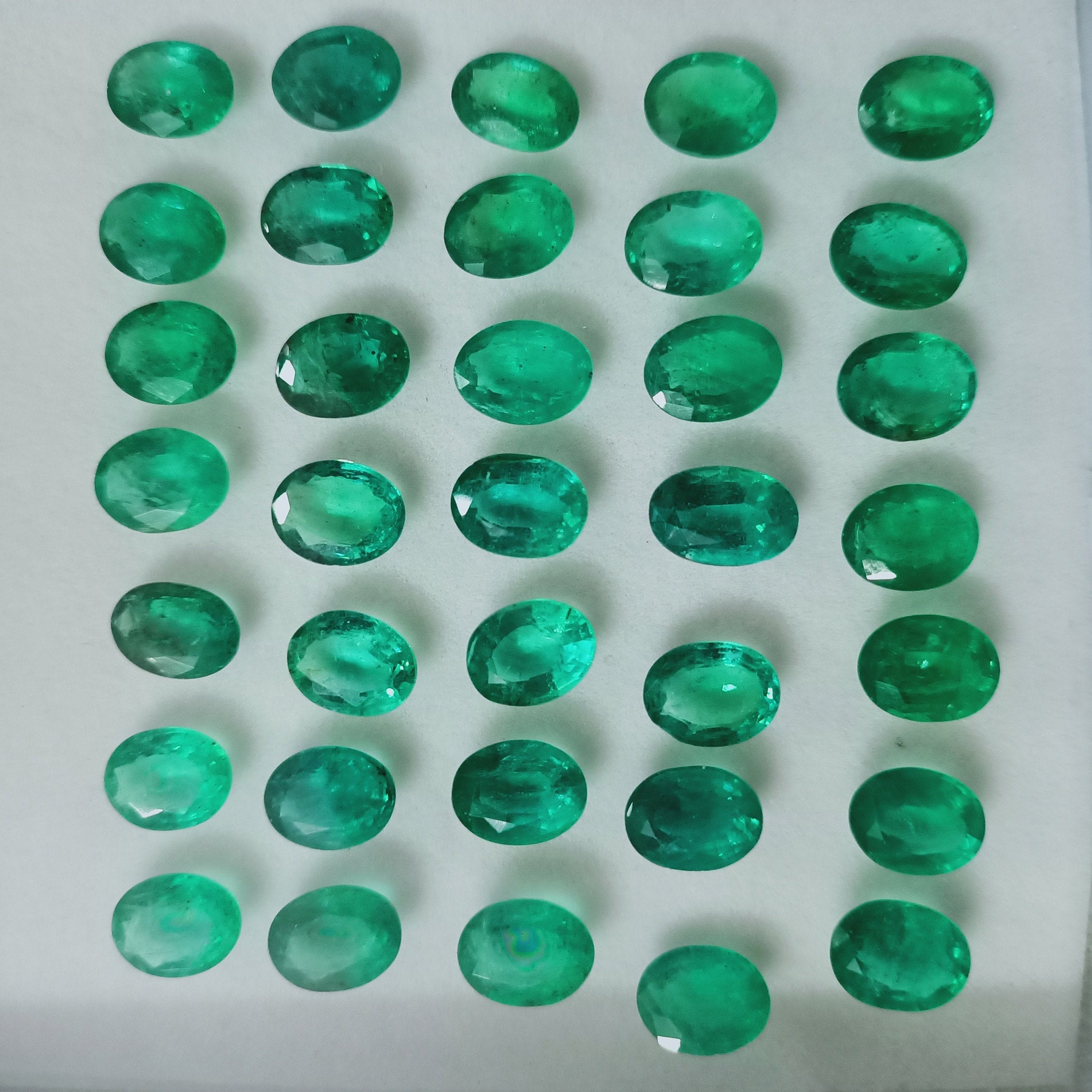 Loose Natural Emeralds Faceted Oval 6 X 8 Mm. Cut and Polished Etsy UK