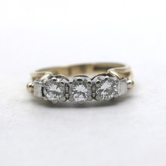 Antique 1.00 ct diamond ring 585 gold 14 kt yello… - image 4