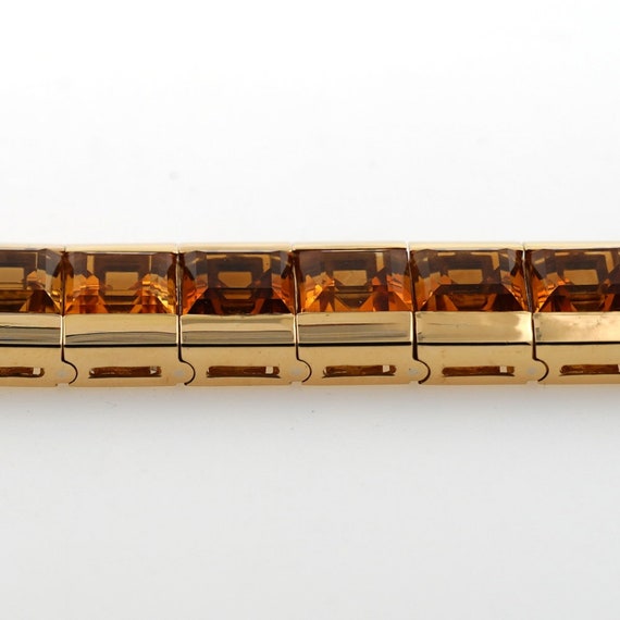 Bracelet 750 gold 18 carat citrine precious stone… - image 5