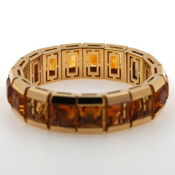 Bracelet 750 gold 18 carat citrine precious stone… - image 3