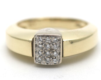 Diamant Ring 750 Gold 18 Kt Bicolor 0,12 Ct Brillant Wert 1600