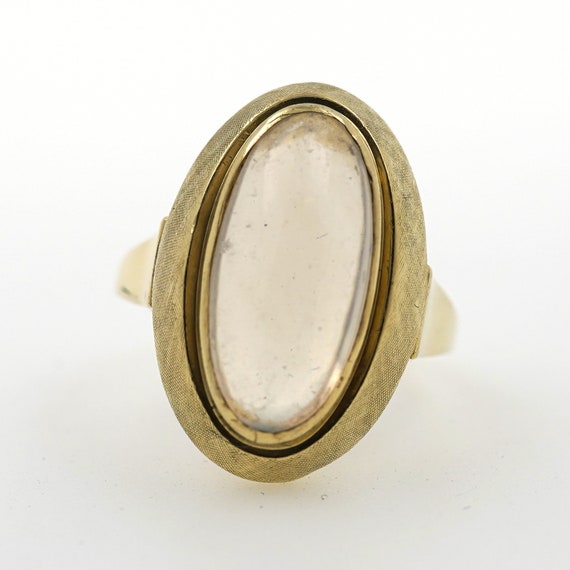 Moonstone Ring 585 Gold 14 Kt Yellow Gold Gemston… - image 4