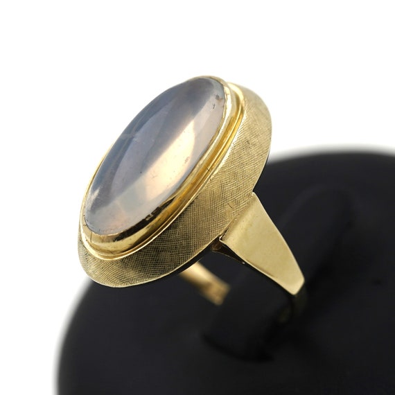 Moonstone Ring 585 Gold 14 Kt Yellow Gold Gemston… - image 6
