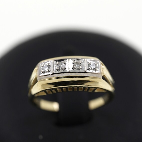 Diamond Ring 0 12 CT 585 Gold 14 Kt Yellow Gold Value 620 Etsy