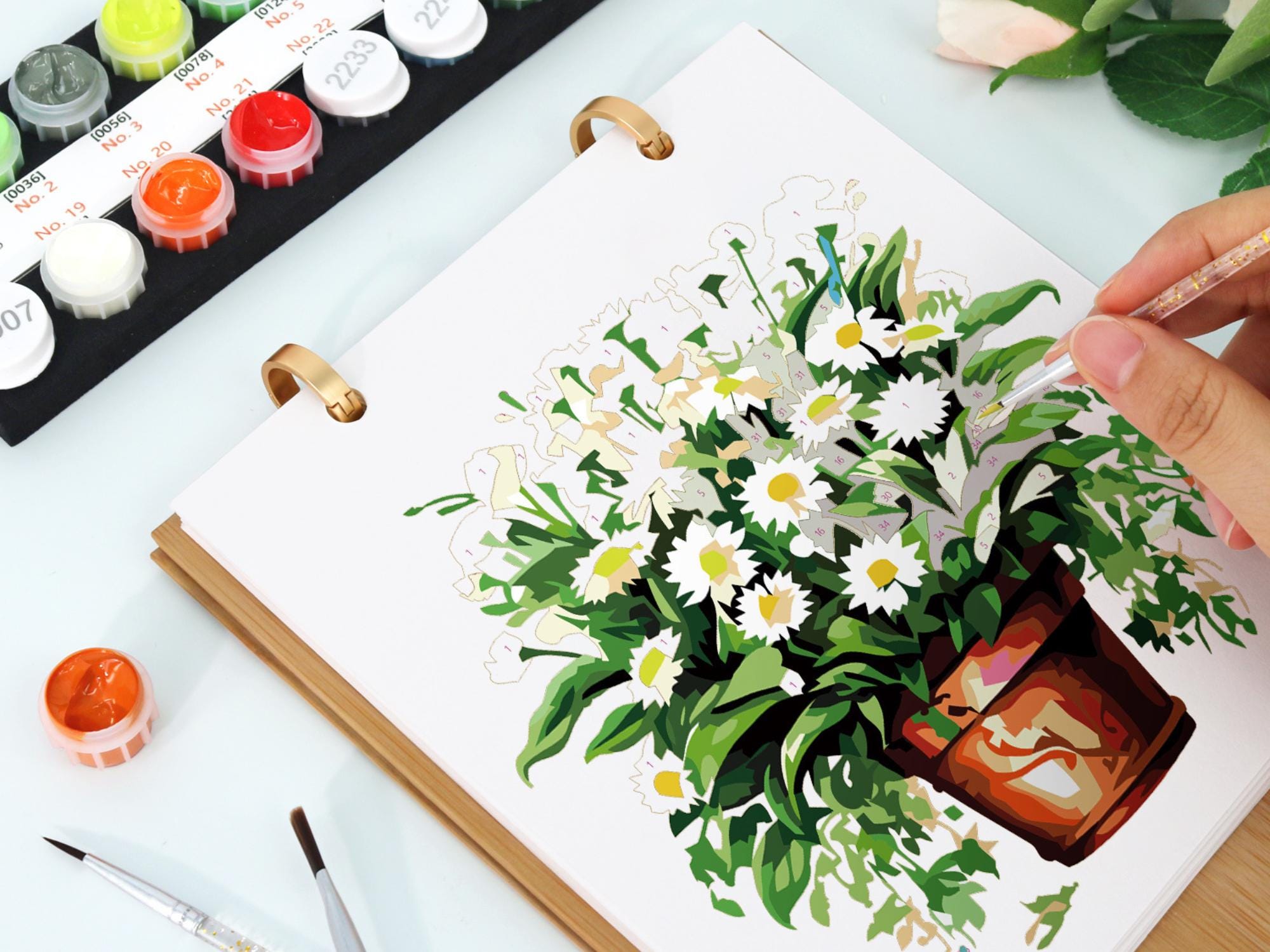 2026 Calendar Plant Paint by Numbers Desk DIY Mini Canvas Art Kit ...