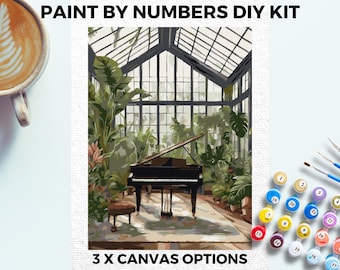 Piano Music PAINT by NUMBERS Kit Adults Minimalistic Chic DIY Painting Easy Beginners Hobby Painting Kit Wall Art Gift Mum Girlfriend Friend