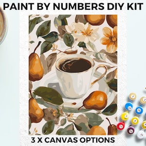 Coffee PAINT by NUMBERS Kit Adults Minimalistic Chic DIY Painting Easy Beginners Hobby Painting Kit Wall Art Gift Mum Girlfriend Friend