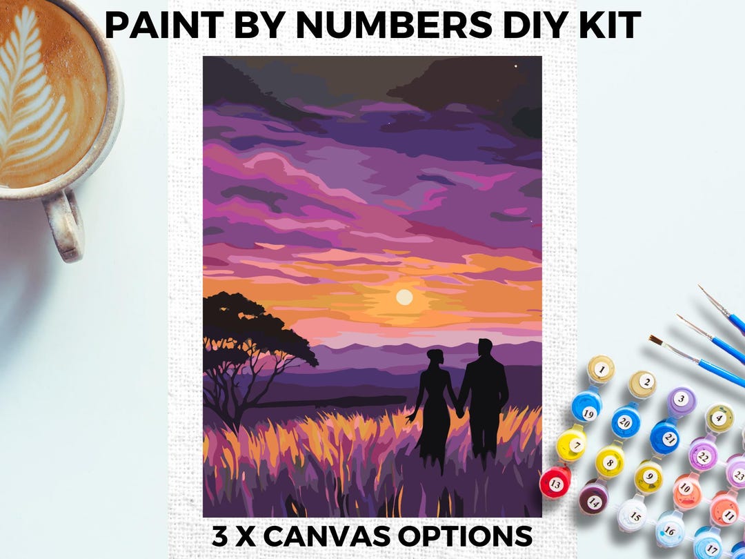 Couple Sunset PAINT by NUMBERS Kit Adults Minimalistic Chic DIY ...