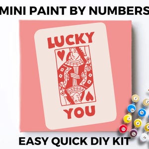 ハートの女王 ミニ ペイント バイ ナンバーキット 大人 ミニマル シック DIY ペインティング 簡単 初心者 趣味 ペインティングキット ウォールアート ギフト トランプ