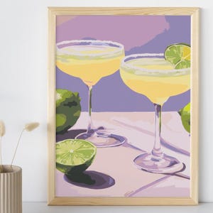 Margarita Cocktail PAINT by NUMBERS Kit Adults Minimalistic Chic DIY Painting Easy Beginners Hobby Painting Kit Wall Art Gift Mum Girlfriend