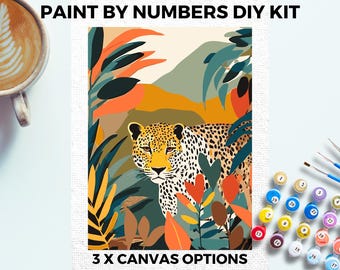 Leopard Malen nach Zahlen Kit für Erwachsene - DIY Acrylmalerei Set, anfängerfreundlich, entspannendes Hobby, Tierkunst Geschenk