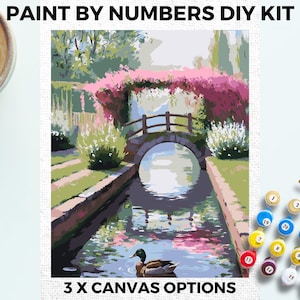 Monet PAINT by NUMBERS Kit Adults Minimalistic Chic DIY Painting Easy Beginners Hobby Painting Kit Wall Landscape Art Gift Mum River Floral