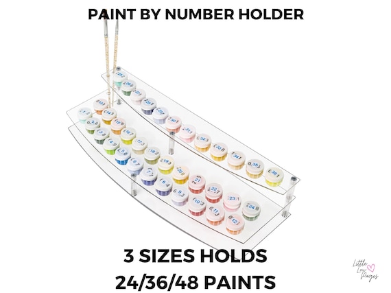 24/36/48 Hole Acrylic Paint Organizer for Paint by Numbers Pots Paint Bottle Storage Rack Stand Art Supply Organizer for Craft Desk Studio