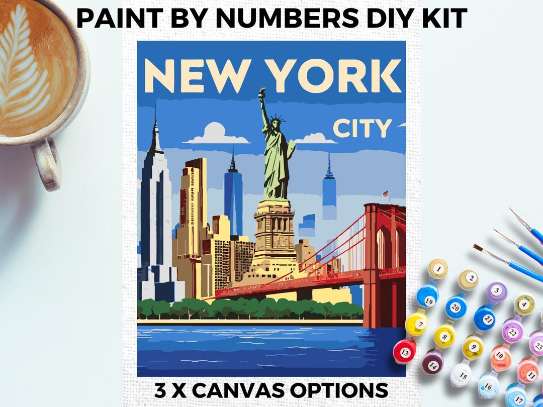 New York City PAINT by NUMBERS Kit Adults Minimalistic Chic DIY ...