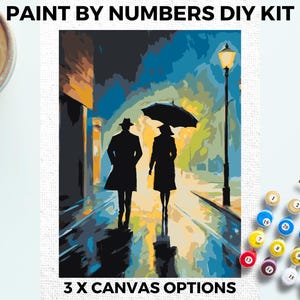 Vintage Couple PAINT by NUMBERS Kit Adults Minimalistic Chic DIY Painting Easy Beginners Hobby Painting Kit Wall Art Gift