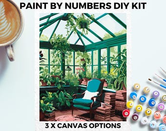 Plant Nook VERF door NUMMERS Kit volwassenen minimalistisch chique DIY schilderij gemakkelijk beginners hobby schilderij Kit muur kas vrouwen cadeau moeder