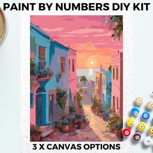 Landscape PAINT by NUMBERS Kit Adults Minimalistic Chic DIY Painting Easy Beginners Hobby Painting Kit Wall Art Gift Mum Girlfriend Friend