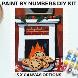 Christmas PAINT by NUMBERS Kit Adults Minimalistic Chic DIY Painting Easy Beginners Hobby Painting Kit Wall Art Gift Mum Girlfriend Friend