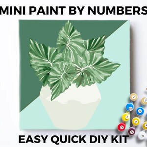 Plant Mini PAINT by NUMBERS Kit Adults Minimalistic Chic DIY Painting Easy Beginners Hobby Painting Kit Wall Art Gift Plant Lover