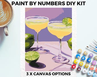 マルガリータ カクテル 数字で描くキット 大人向け ミニマル シック DIY 絵画 簡単 初心者 趣味 絵画キット ウォールアート ギフト ママ ガールフレンド