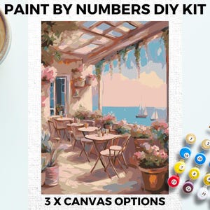 Pink Landscape PAINT by NUMBERS Kit Adults Minimalistic Chic DIY Painting Easy Beginners Hobby Painting Kit Wall Art Gift