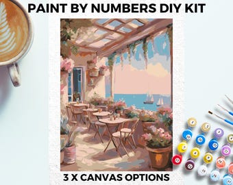 Kit de pintura de paisagem rosa por NUMBERS Adultos Minimalista Chique DIY Pintura Fácil Iniciantes Kit de pintura de hobby Arte de parede Presente