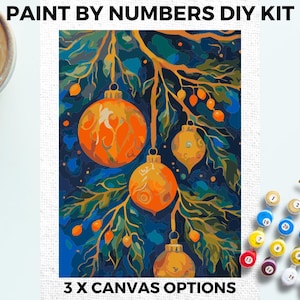 Christmas PAINT by NUMBERS Kit Adults Minimalistic Chic DIY Painting Easy Beginners Hobby Painting Kit Wall Art Gift Mum Girlfriend Friend