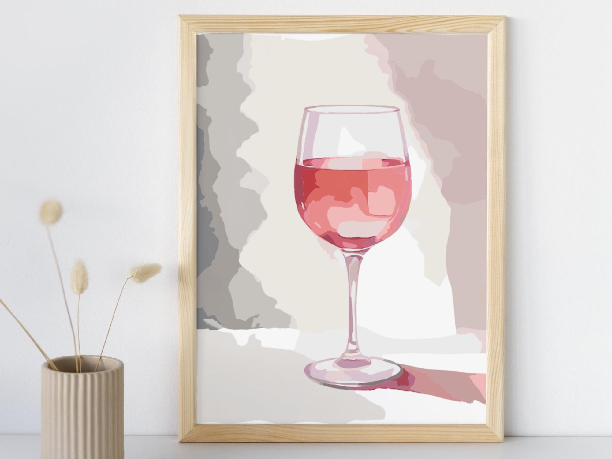 ロゼワイン 数字で描くキット 大人向け ミニマル シック DIY 絵画 簡単