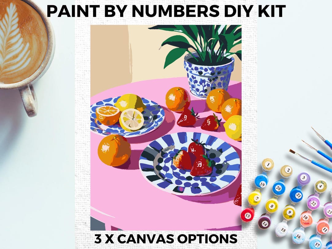 Summer Fruit PAINT by NUMBERS Kit Adults Minimalistic Chic DIY Painting ...
