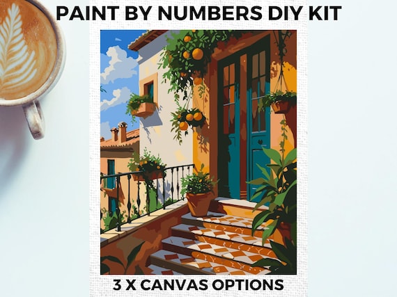 Tuscany Italy Doorway PAINT by NUMBERS Kit Adults Minimalistic Chic DIY Painting Easy Beginners Hobby Painting Kit Wall Art Travel Gift Mum