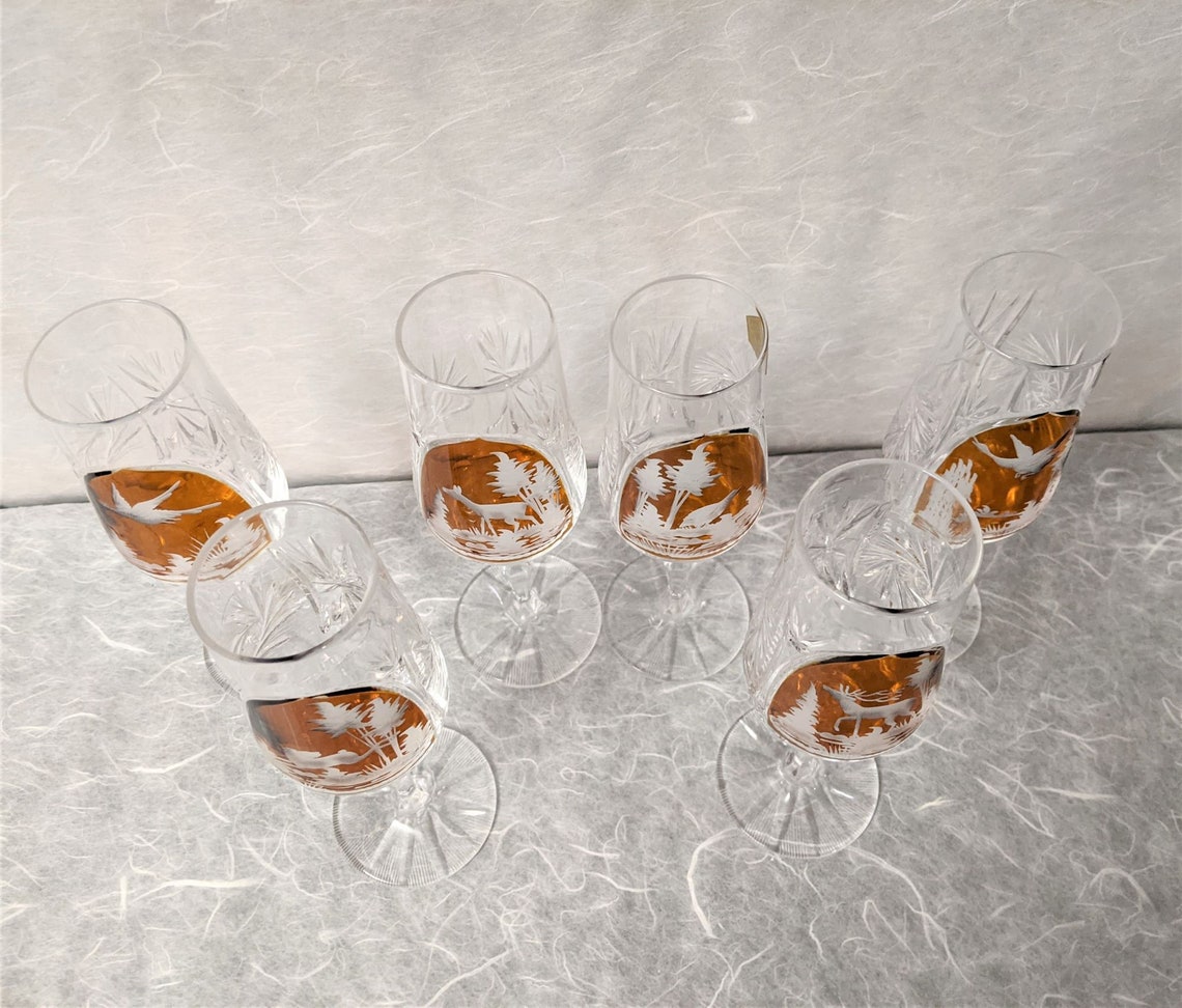 Krosno Olenka Tarnow Lead Crystal Wine Glasses Set of 6 Etsy