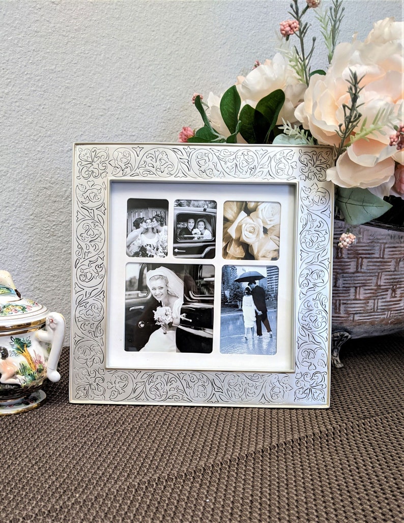 Silver Plate Engraved 7x7 Picture Frame Etsy
