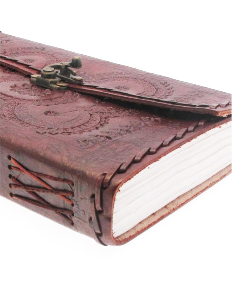 Leather Journal Diary With Vintage Embossing Notebook for Men Etsy