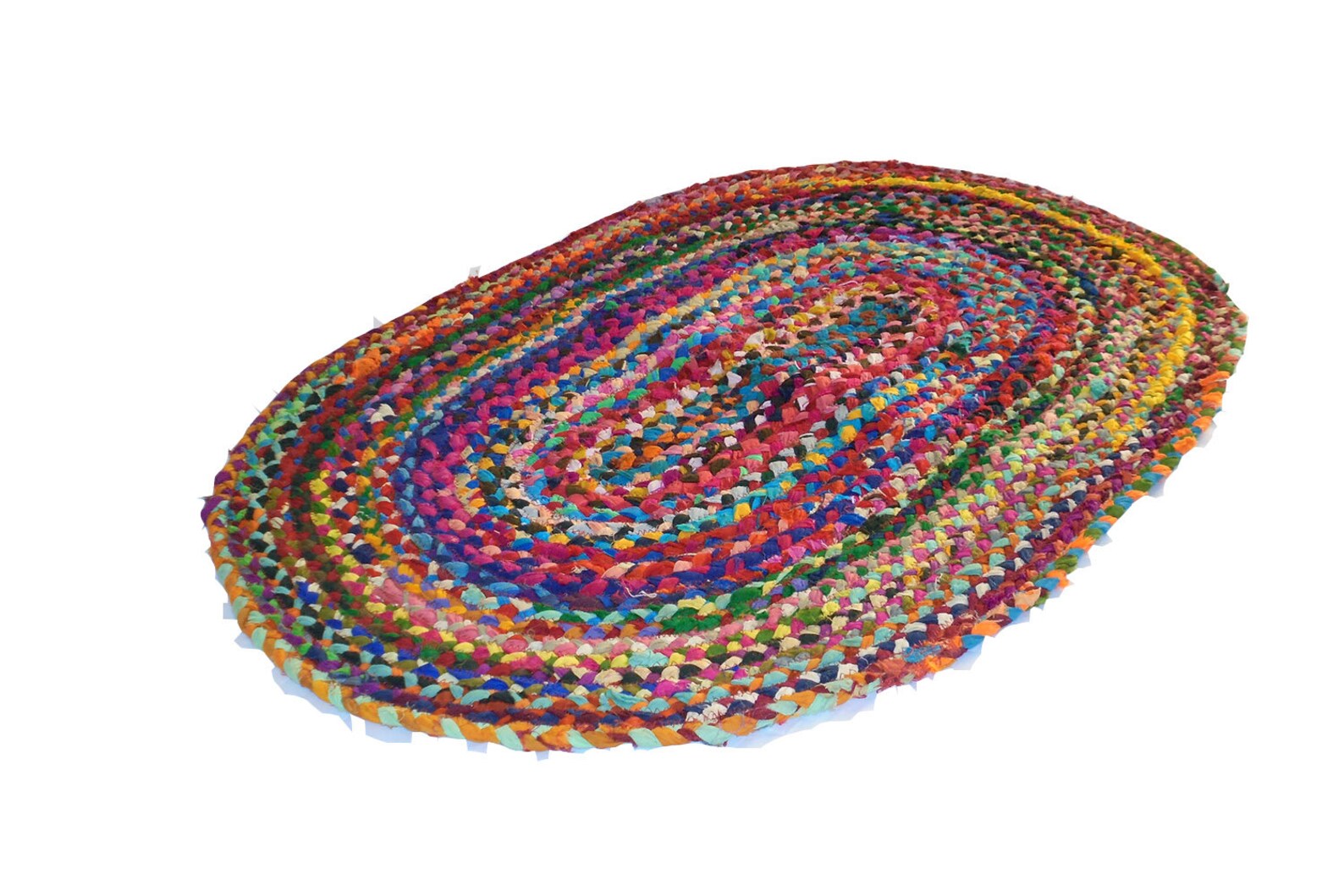 Home Decor Natural Jute Multibraided Colorful Round Jute Rug Etsy