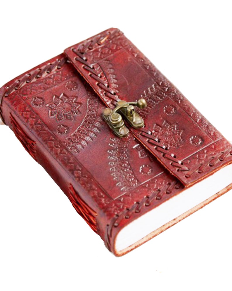 Leather Journal Diary With Vintage Embossing Notebook for Men Etsy