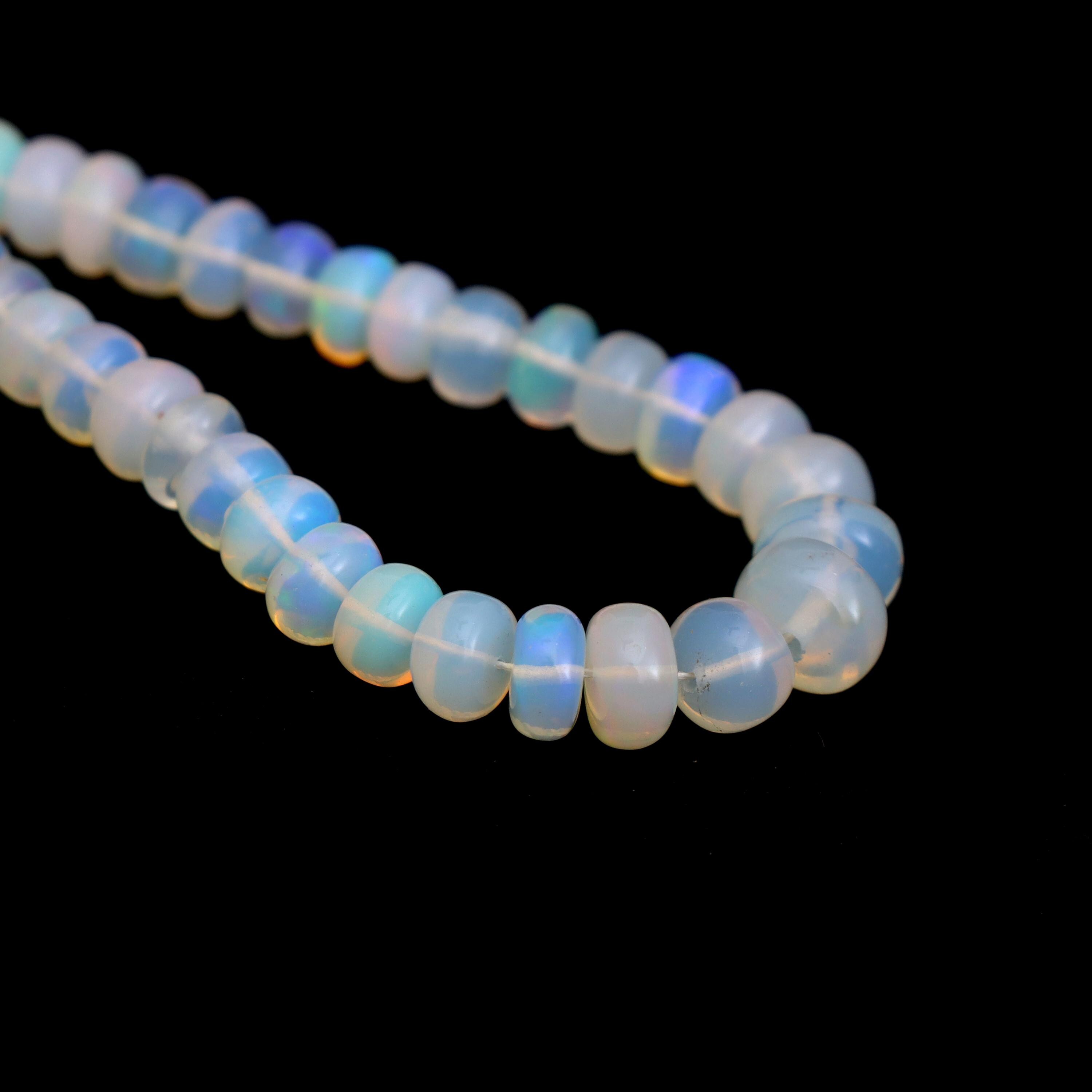 Natural Ethiopian Opal Smooth Rondelle Beads, 5 Mm to 7 Mm, Opal Beads ...