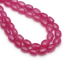 Ruby Smooth Tumble Beads, 3x5.5 mm To 8x10 mm, Ruby Barrel Beads, Ruby Gemstone For Jewelry Making Gemstone Beads, 18 Inches Full Strand