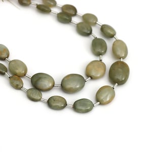 Cat&#39;s Eye Smooth Oval Beads, 5x6 mm To 11x13.5 mm, Natural Cat Eye Gemstone Beads, Oval Shape Loose Beads for Jewelry Making, 8 Inch Strand