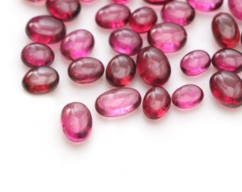 Rubellite Pink Tourmaline Smooth Oval Loose Gemstone, 4x5 mm To 5.5x7.5 mm, Tourmaline Undrilled Jewelry Stone, Tourmaline Gemstone (54 Pcs)