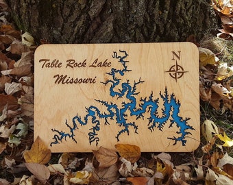 Lasercut Lake Map: Table Rock Lake in Missouri