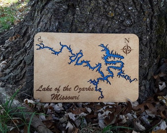 Lasercut Lake Map: Lake of the Ozarks in Missouri