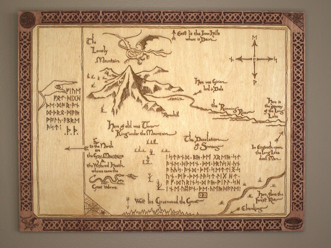 Dwarven Map Of The Lonely Mountain From The Hobbit Etsy